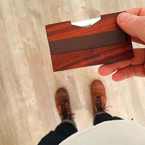 Slim Men’s Front Pocket Wallet – Handmade from Santos Polisander Wood – Luxurious and Unique with Integrated Money Clip by Skeggox
