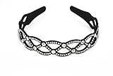 Yeshan Criss Cross Shape Rhinestone and Crystal Handmade Plastic Headband ,Hairband for Women,white