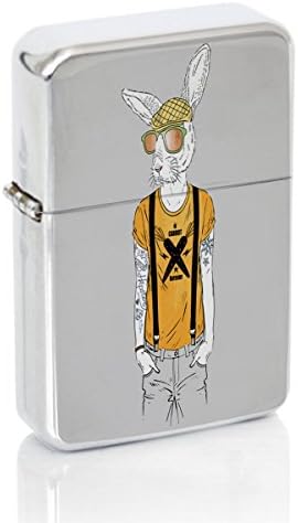 Urban Kangaroo Windproof Flip Top Silver Lighter