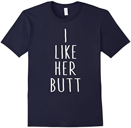 Mens  I Like Her Butt T-Shirt I Like His Beard - Couple Large Navy