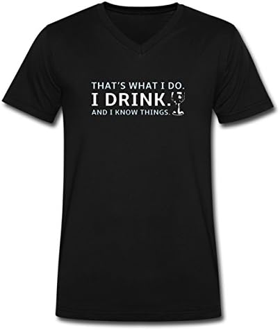 Tracy Men's I Drink &amp; I Know Things Black Cotton T-Shirt(XXXL)