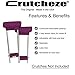 Crutcheze Premium USA Made Crutch Pad and Hand Grip Covers | Comfortable Underarm Padding Washable Breathable Moisture Wicking Orthopedic Products Crutches Accessories (Pink Heather)