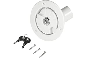 TSHIWORT RV Water Fill Inlet, Fresh Water Inlet Replacement Inlet, Lockable Water Filler Cap with 2 Keys, Leakproof RV Water Filling Resistant Cover for Camping Trailer Motorhome, Fits 38mm Water Pipe