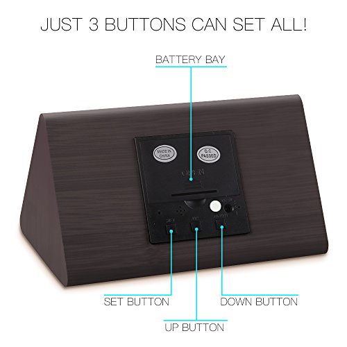 LED Desk & Shelf Wooden Alarm Clock Temperature Display, Specialty Digital Clocks Thermometer Weather Monitor Clocks Children's Night Lights Nursery Clocks for Travel Home Decor