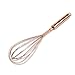 11 inch Stainless Steel Balloon Egg Whisk- Copper Coated-Rose Gold-Balloon Wire Whisk, Egg Frother, Milk Beater, Kitchen Utensil for Blending Whisking Beating Stirring