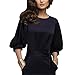 CHICFOR Ladies Elegant Half Sleeve Body-con Pencil Slim Fit Chiffon Dress (S, Navy Blue)
