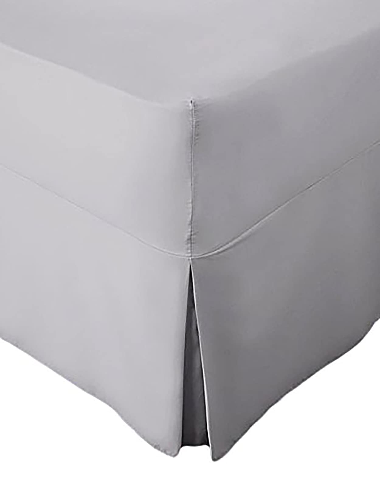 Extra Deep Non Iron Percale Fitted Valance Sheet Pleated (Super King, Grey)