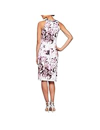 Alex Evenings Vestido de cóctel para mujer, cuello en V, corto, color crepé