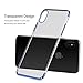 iPhone X Case, [Glitter] [Electroplating] [Metallic Finishing] [Scratch Resist] [Crystal Clear] Transparent Ultra Slim Case Cover for Apple iPhone X - Navy Blue
