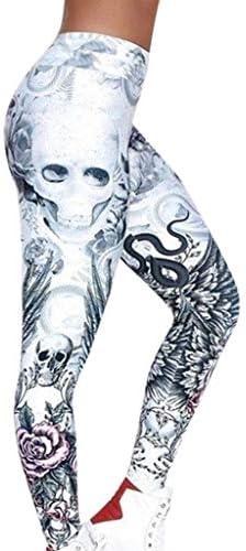 Skull Leggings For Women Plus Size Sexy High Waist Gym Yoga Pants Stirrups Skull Pattern Running Tights Workout Jeggings Sports Pants Gym Clothes