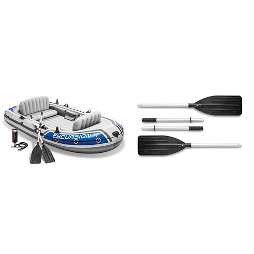 Intex Excursion 4, 4-Person Inflatable Boat Set with Aluminum Oars