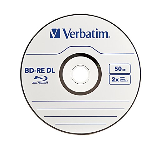 Verbatim BD-RE DL 50GB 2X with Branded Surface - 1pk Jewel Case, White - 97536