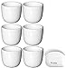 Restaurant Cameo Ceramic Teacups with Scraper, White Ivory (6 Pack, 4.5 Ounce)