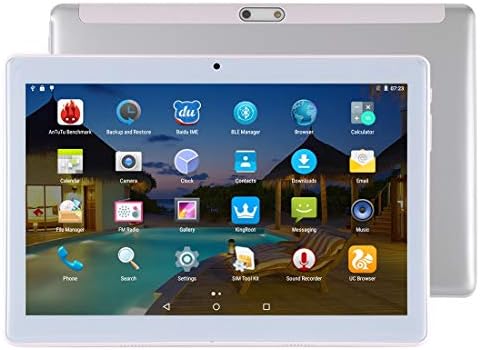 Computer & Tablet 4G Phone Call Tablet, 10.1 inch 2.5D, 2GB+32GB, Android 7.0 MTK6737 Quad Core 1.3GHz, Dual SIM, GPS, OTG, with Leather Case(Black) (Color : Silver)