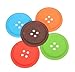4pcs Cute Colorful Silicone Button Coaster Cup Mat Drink Placemat+Free Top-ishop Cable tie
