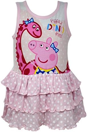 Licensed Peppa Pig Cotton Dress for Girls 2-8 Years in Pink Sleeveless