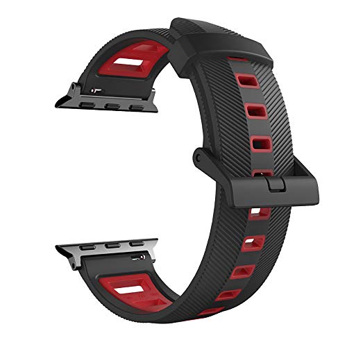 MIJOBS Compatible for Apple Watch 38mm 42mm 40mm 44mm, Soft Silicone Sport Band iWatch Bands Replacement Wrist Strap for iWatch Series 4/3/2/1