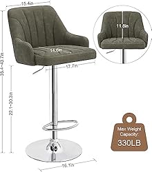 VECELO Adjustable Barstools Set of 4, Counter Bar