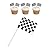 24 Checkered Flag Racing Cars Black Cake Cupcake Toppers Picks Party Nascar Baking