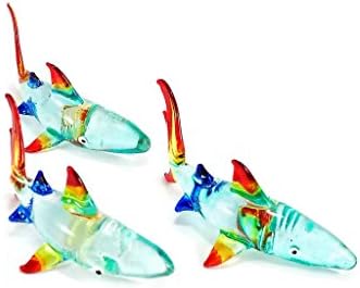 Dinso Miniature Blown Glass Shark Figurine Collectibles Animals Beautiful Cute Gift