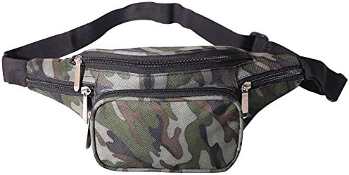 SO WHAT Men’s Fanny Pack – Canvas Multi Pockets Travel Waist Bag for Women and Men with Adjustable Belt for Outdoors, Hiking, Climbing (Camouflage)