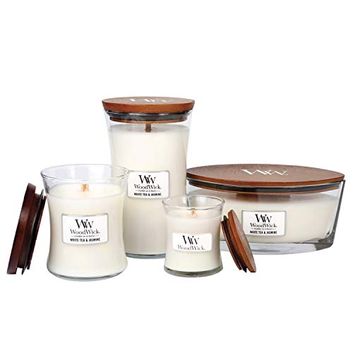 Woodwick Ellipse Scented Candle with Crackling Wick, White Tea and