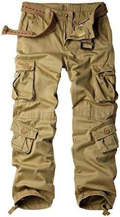 Must Way Men's Cotton Casual Military Army Cargo Camo Combat Work Pants with 8 Pocket