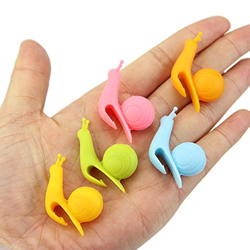 10pcs-Cute-Snail-Shape-Silicone-Tea-Bag-Holder-Cup-Mug-Candy-Colors-Gift-Set