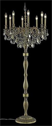 Reynard French Gold Traditional 8-Light Floor Lamp Heirloom Handcut Crystal in Golden Teak -7827FL24FG-GT-RC--24" W/D