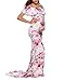 Saslax Women's Off Shoulder Maternity Slim Fit Gown for Photography Maxi Dress Khaki S
