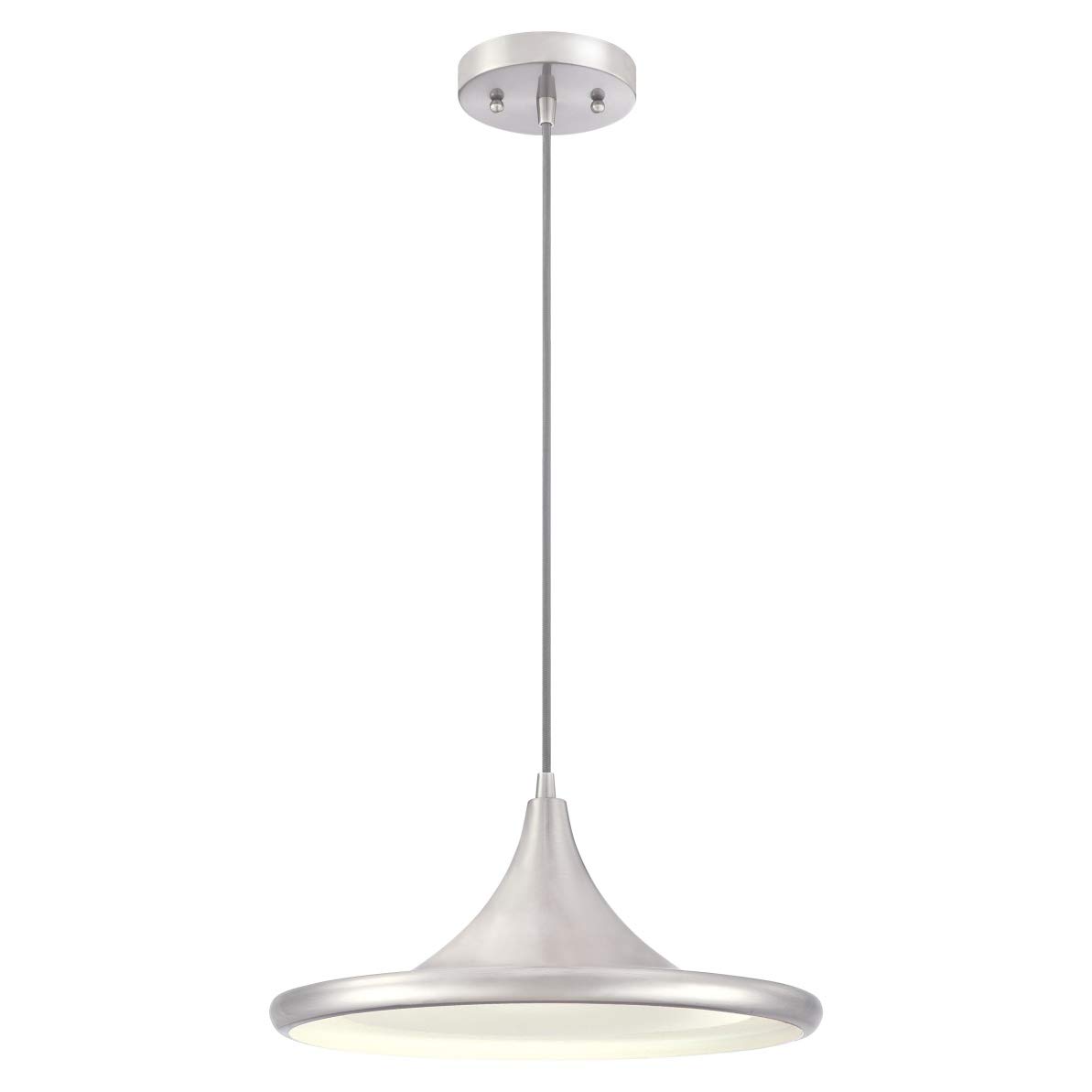 63625 One-Light Dimmable LED Indoor Pendant, Brushed Nickel Finish
