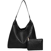 AriaNova Woven Leather Tote Bag for Women Top- Hobo Bags Large Capacity Soft Vegan Crossbody
