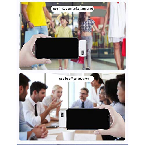 BiuBuy No-Touch Forehead Thermomètre, Infrared Thermomètre for Adult and Kids, Digital USB Type Cellphone Thermodetector, ℃ / ℉ Adjustable (White, Lightning)