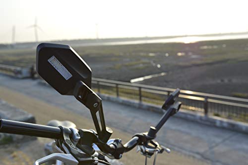 image for MEACHOW New Scratch Resistant Glass Lens,Handlebar Bike Mirror, Adjust