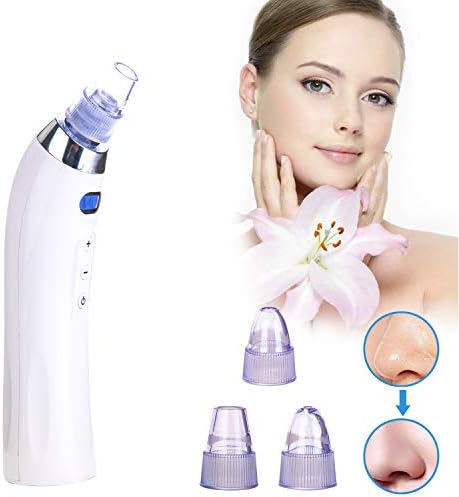 Blackhead Remover Pore Vacuum Facial Pore Cleaner Electric Acne Comedone Extractor Kit USB Rechargeable Blemish&Blackhead Removal Tools LED Display Microdermabrasion Devices (White)
