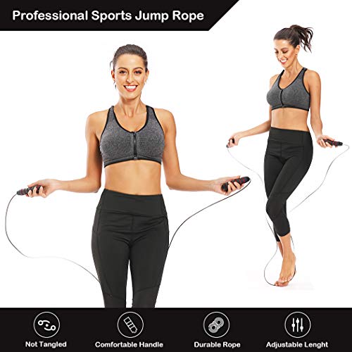 FADACHY-Jump-Rope-Tangle-Free-Skipping-Rope-with-Ball-Bearings-Rapid-Speed-Jump-Ropes-Cable-Workout-Jumping-Rope-with-Memory-Foam-Handles-Ideal-for-Endurance-Training-Home-Exercise-and-Fitness-2-Pack