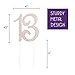 Ella Celebration 13 Cake Topper for 13th Birthday Party, Rose Gold Decoration, Rhinestone Metal Number (Rose Gold)