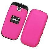 Eagle Cell Snap-On Rubberized Hard Protector Case Cover for LG 450 Flip Phone - Retail Packaging - Hot Pink
