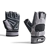Weight Lifting Gloves by KRsport， Adjustable Wrist Support. Full Palm Protection & Extra Grip.Best for Gym Workout, Crossfit, Weightlifting, Fitness & Cross Training.