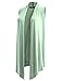 BILY Women's Classic Open Front Sleeveless Drape Cardigan Mint X-Large