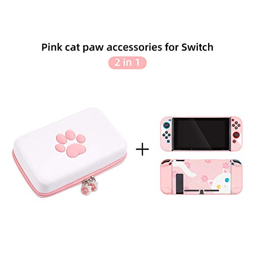 Bundle Compatible with Nintendo Switch Accessories, GeekShare Pink