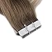 Fshine Tape In Human Hair Extensions 14 Inch Remy Hair Tape In Extensions Balayage Color 8 Ash Brown Fading To Platinum Blonde 60 And 18 Ash Blonde Skin Weft Hair Extensions 20Pcs 50 Gram