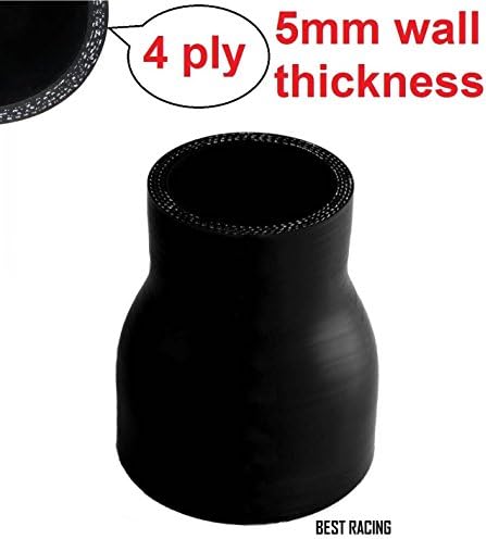Black 2''-2.5'' Straight Reducer Silicone Hose 51mm to 63mm Pipe