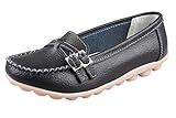 Kunsto Women's Leather Loafer Shoes Slip On
