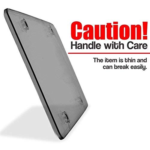 Zone Tech Car Clear Smoked License Plate Cover Frame 2Pack Premium