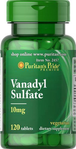 Puritan's Pride Vanadyl Sulfate 10 mg-120 Tablets Puritan's Pride Vanadyl Sulfate 10 mg-120 Tablets
