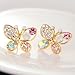 Domire Art Deco Charm Stud Earrings Owl Butterfly