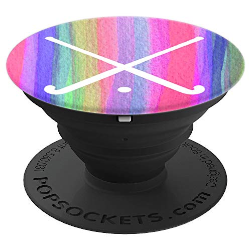 Field Hockey Player Sticks Pink Purple Stripe Background