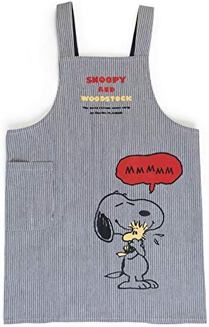 サンリオ Sanrio スヌーピー エプロン ヒッコリー 大人用 着丈約cm 身幅約52cm 綿 ポリエステル S