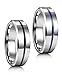 Jstyle 3Pcs Stainless Steel Fidget Band Rings for Women Mens Cool Spinner Rings 6/8MM Wide Wedding Pormise Band Ring Set